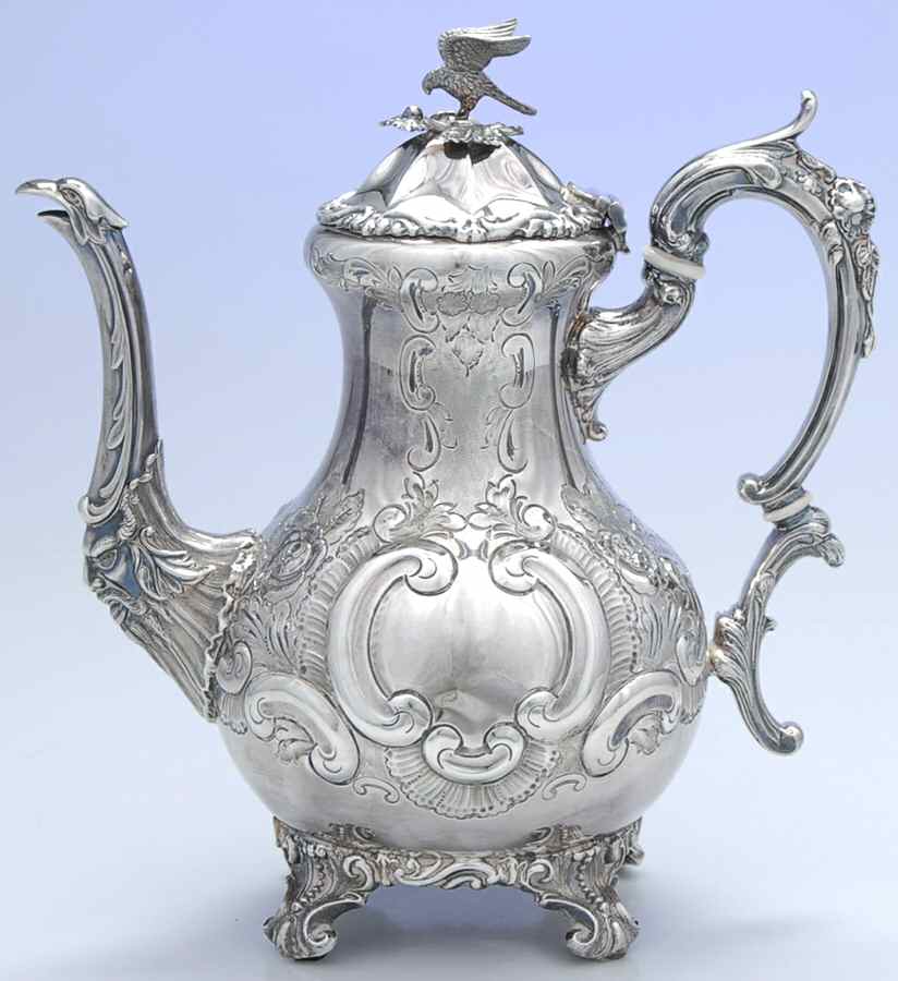 BBS11 (Silverplate, Hollowware) Silverplate Coffee Pot by Barker Bros Ltd. Flatware-1