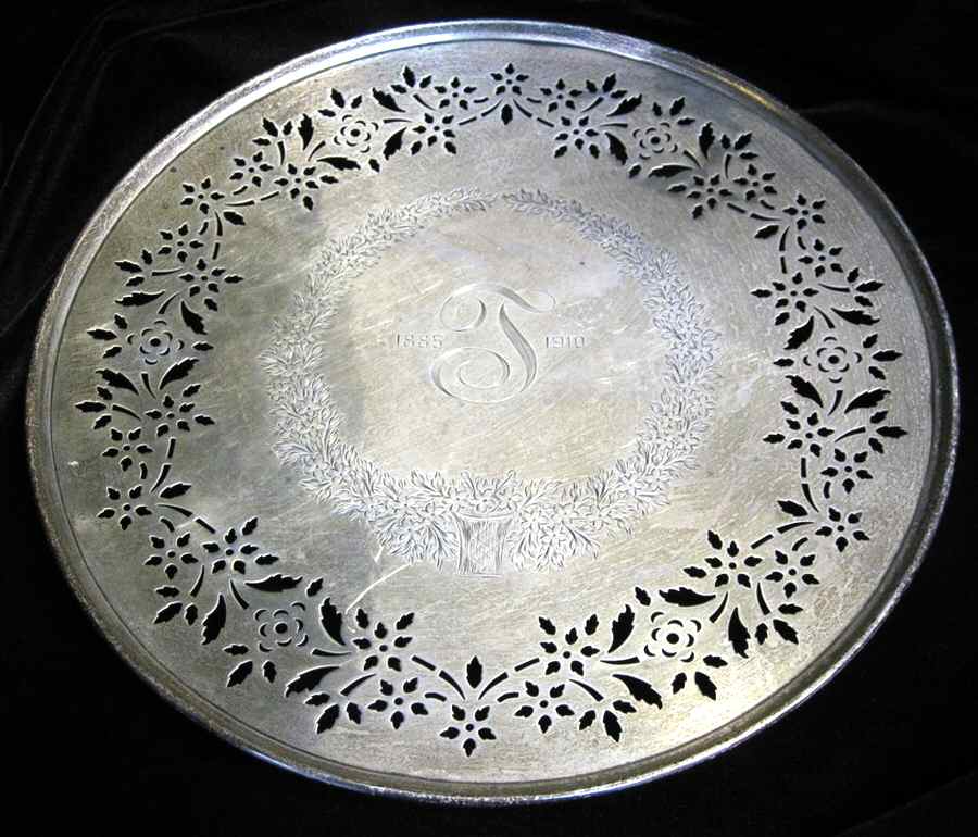 E76 (Sterling, Hollowware) 10" Sandwich Plate by Bailey, Banks & Biddle-1