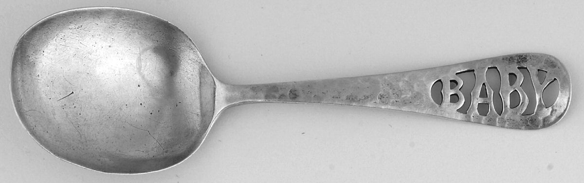 BMS58 (Sterling) Straight Handle Baby Spoon by Baker Manchester-1