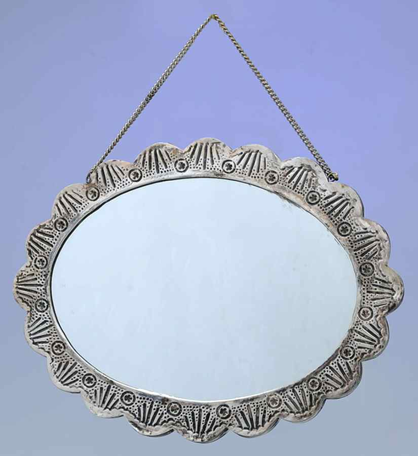 B1D1 (Sterling, Hollowware) 6" H X 8" L Wall Mirror by Bedo-1