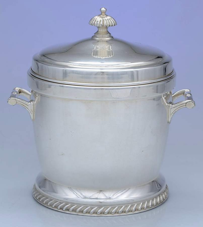 6831 (Silverplate, Hollowware) Ice Bucket & Glass Liner by Bernard Rice's Sons-1