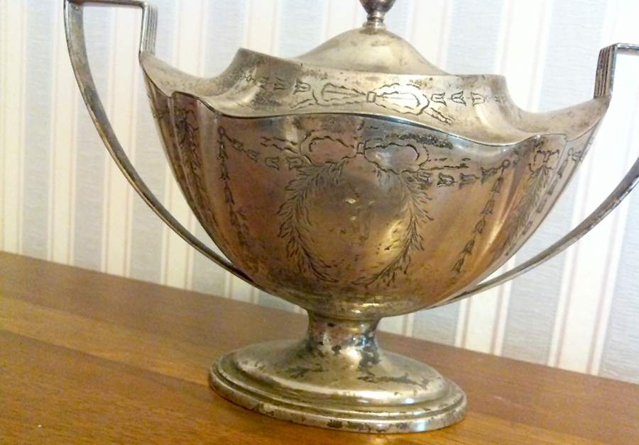 B100 (Sterling, Hollowware) Sugar Bowl & Lid by Bailey, Banks & Biddle-1