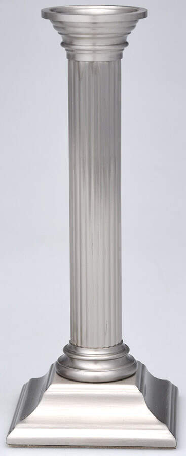 Platinum Mist "Finish" (Nickel, Hollowware) 8" Smithsonian Candlestick by Baldwin Brass-1