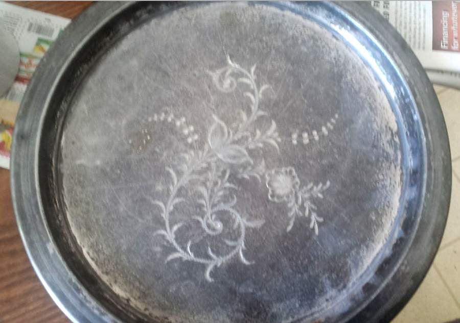 120 (Silverplate, Hollowware) Round Silverplate Tray by Benedict-1