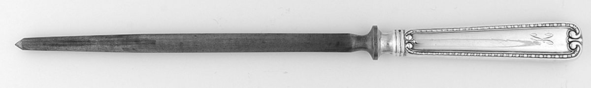 BIR16 (Sterling) Large Roast Knife Sharpener wSteel Rod by Birks Silver-1