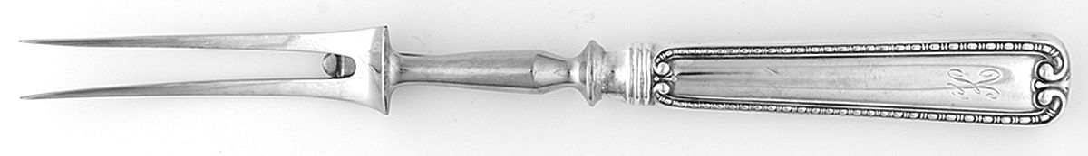 BIR16 (Sterling) Large Stainless-Prong Roast Carving Fork by Birks Silver-1