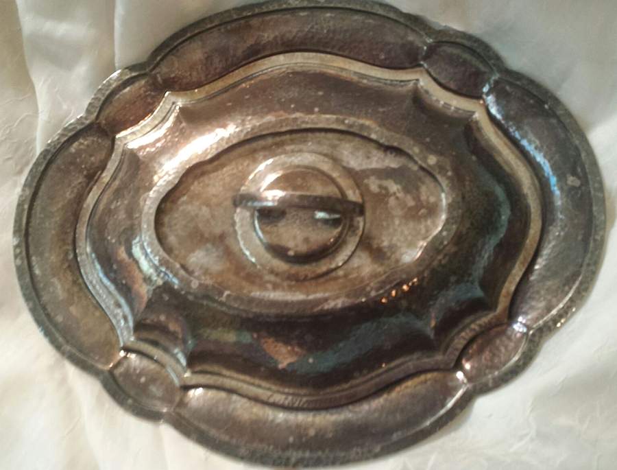 6021 (Silverplate, Hollowware) (2 Pc) 11" Oval Double Vegetable by Barbour Silver (USA)-1