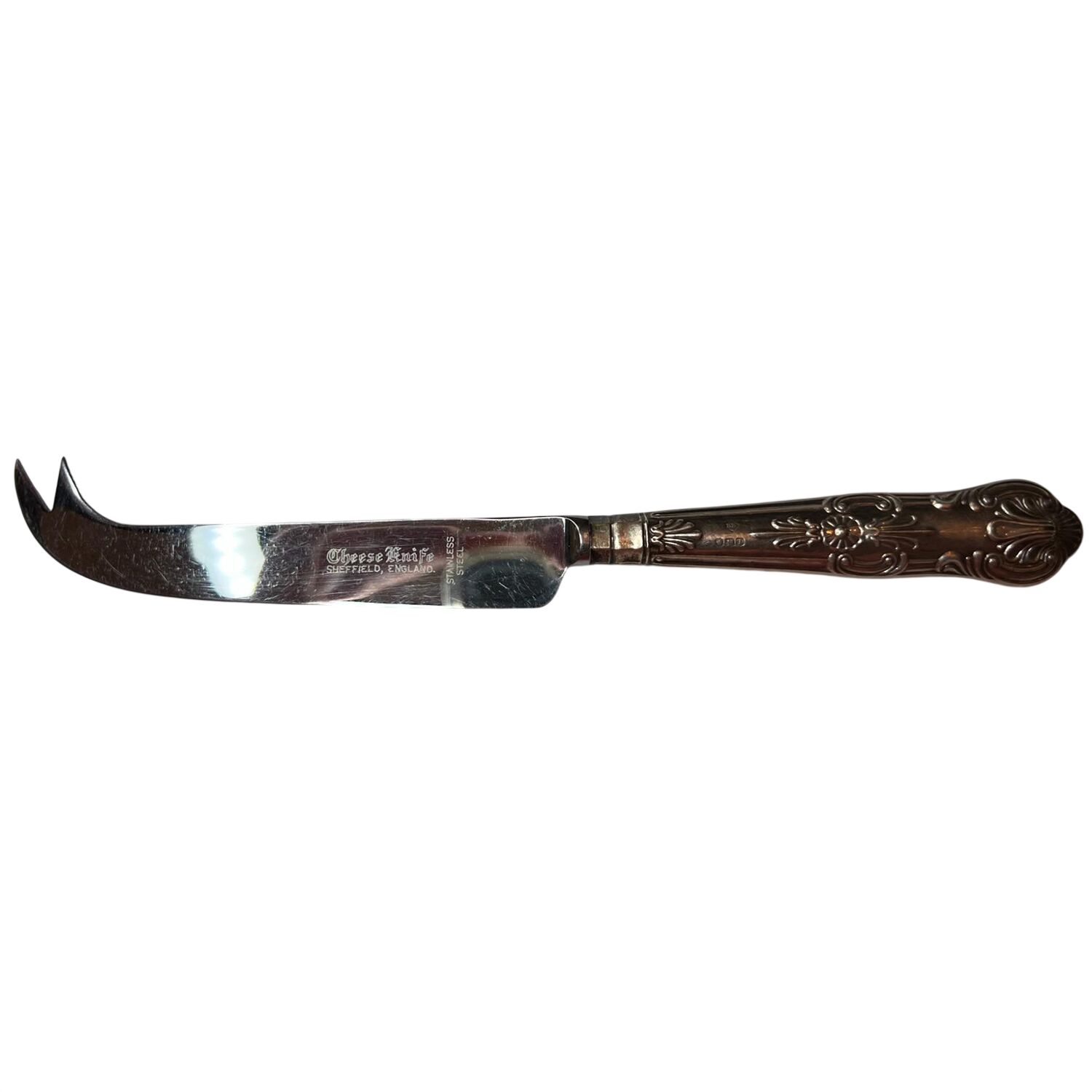 Kings (Sterling) Cheese Knife with Stainless Blade by Boodle & Dunthorne-1