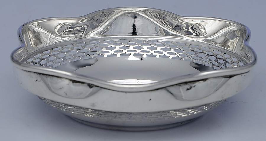 046 (Sterling, Hollowware) Sterling Bon Bon Bowl by Baker Manchester-1