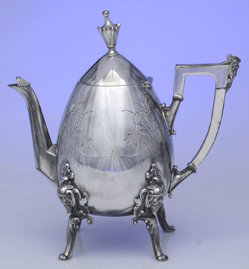 1872 (Silverplate, Hollowware) Silverplate Coffee Pot by Bailey & Brainard-1