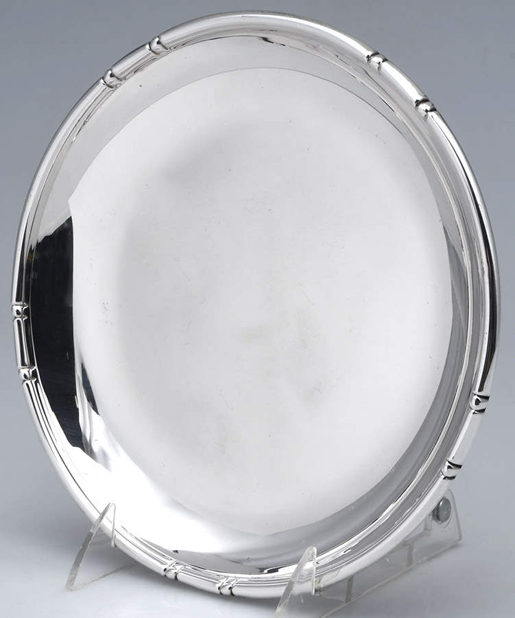 Bamboo (Sterling, Hollowware) 8" Round Tray by Baldwin & Miller-1