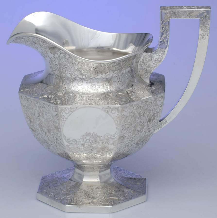 819 (Sterling, Hollowware) Sterling Water Pitcher by Barbour Silver (USA)-1