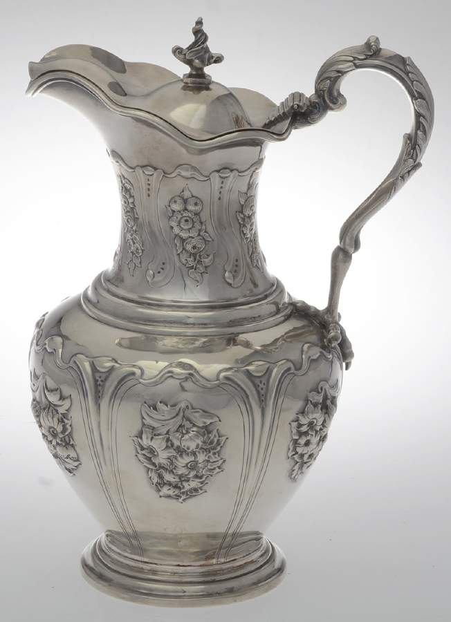 BTK3 (Sterling, Hollowware) Water Pitcher with Hinged Lid by Ball,Tompkins & Black-1