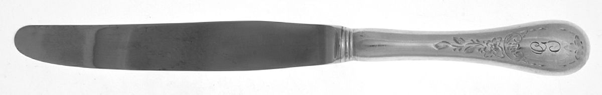 Queen Mary (Silverplate, Monograms) Modern Hollow Knife by Birks Silver-1
