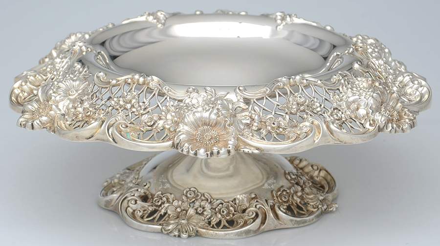 698 (Sterling, Hollowware) 12" Round Pedestal Centerpiece by Black Starr & Frost-1