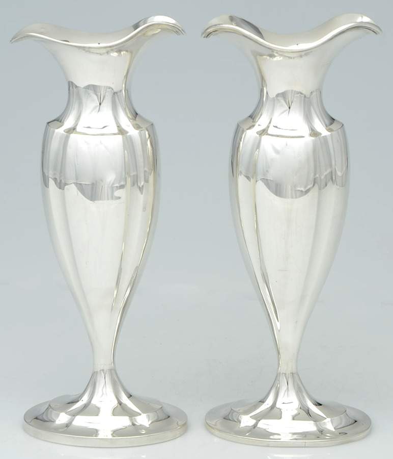 251 (Sterling, Hollowware) Pair of 10" Vases by Black Starr & Frost-1
