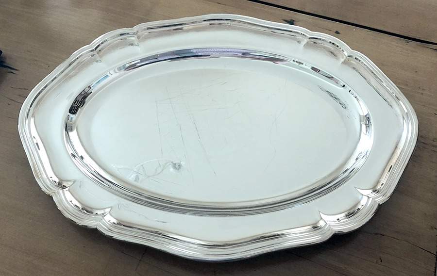 BBS15 (Silverplate, Hollowware) 16" Oval Serving Platter by Barker Bros Ltd. Flatware-1