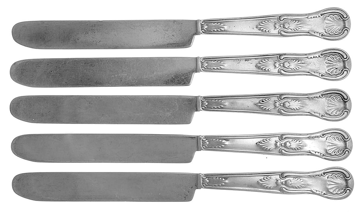 BEY15 (Sterling) (Set of 5) Sold Dessert/Tea Knives by Bailey & Co-1