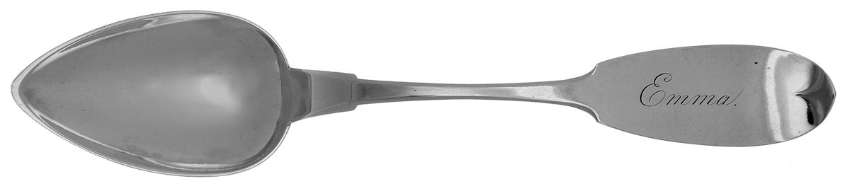 Coin Silver Flatware Tablespoon (Serving Spoon) by Burritt, Brooks and Co-1