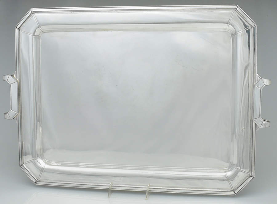 1318 (Sterling, Hollowware) Silverplate Waiter Tray by Barbour Silver (USA)-1