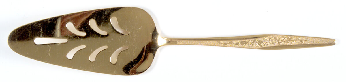 Golden Bouquet (Gold Electroplate) Solid Pierced Pie Server by Carlyle Silver-1