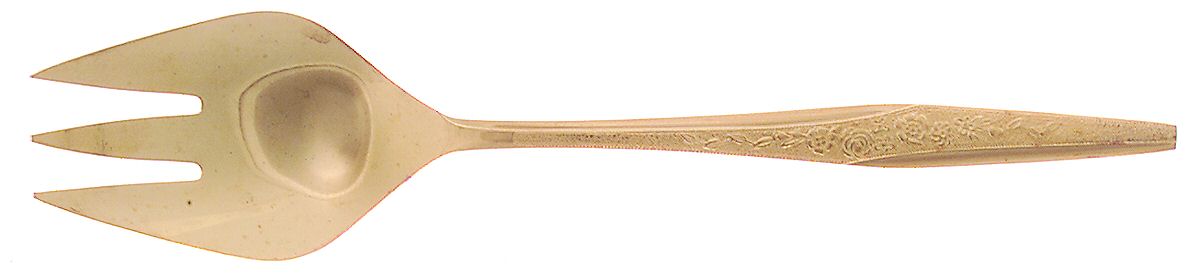 Golden Bouquet (Gold Electroplate) Solid Salad Serving Fork by Carlyle Silver-1