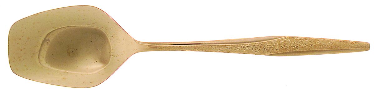 Golden Bouquet (Gold Electroplate) Solid Salad Serving Spoon by Carlyle Silver-1