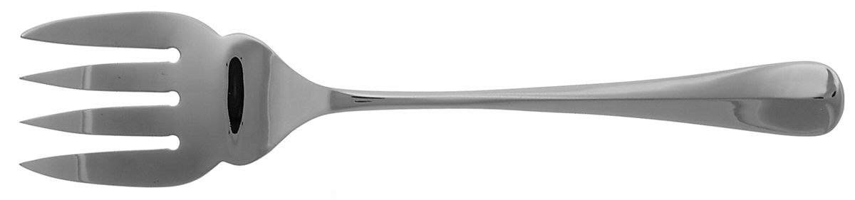 Queen Anne (Stainless, Glossy) Medium Solid Cold Meat Serving Fork by Cooper Bros & Sons-1
