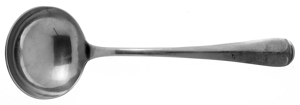 Queen Anne (Stainless, Glossy) Large Gravy Ladle, Solid Piece by Cooper Bros & Sons-1