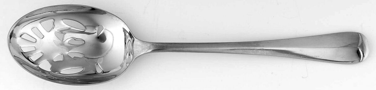 Queen Anne (Stainless, Glossy) Pierced Vegetable Serving Spoon by Cooper Bros & Sons-1