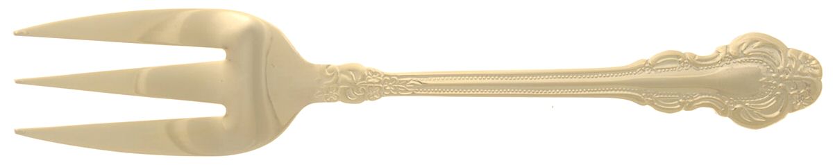 Gold Royal Fashion (Gold Electroplate) Medium Solid Cold Meat Serving Fork by Cambridge Silver-1