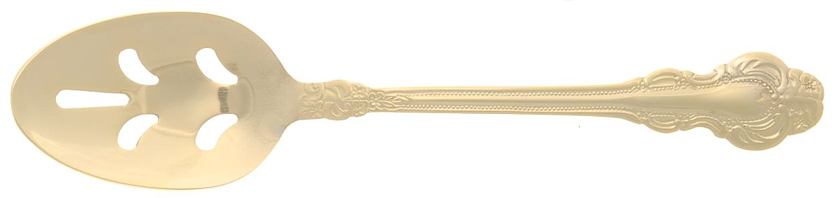 Gold Royal Fashion (Gold Electroplate) Pierced Tablespoon (Serving Spoon) by Cambridge Silver-1