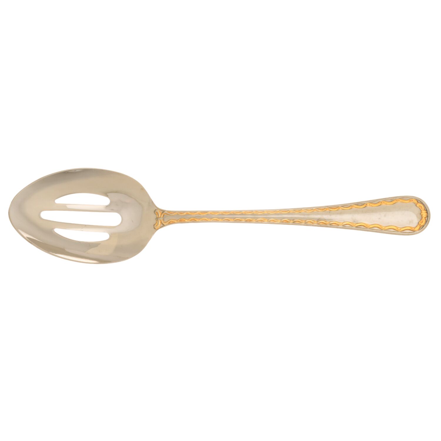 Dior Ribbon Gold (Stainless, Gold Accent) Pierced Tablespoon (Serving Spoon) by Christian Dior-1