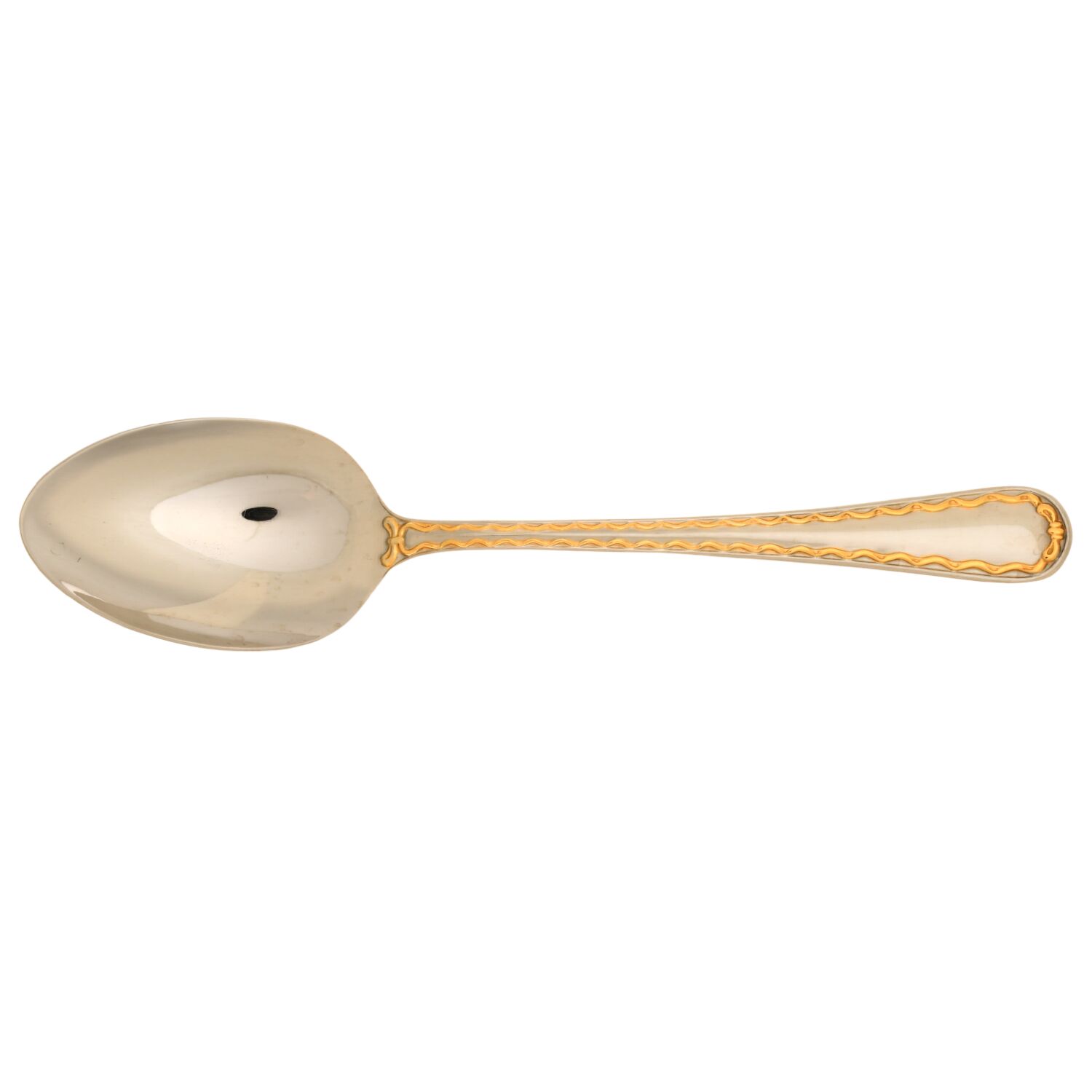 Dior Ribbon Gold (Stainless, Gold Accent) Tablespoon (Serving Spoon) by Christian Dior-1