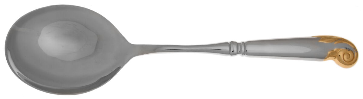 Fleur De Lys Gold (Stainless, Gold Acct) Casserole Spoon with Smooth Stainless Bowl HC by Christian Dior-1