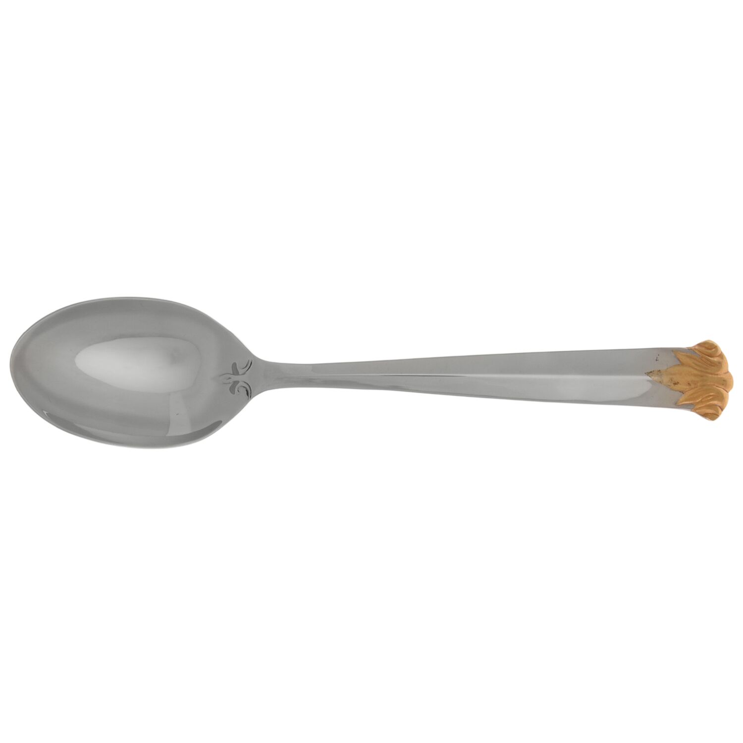 Fleur De Lys Gold (Stainless, Gold Acct) Solid Serving Spoon by Christian Dior-1