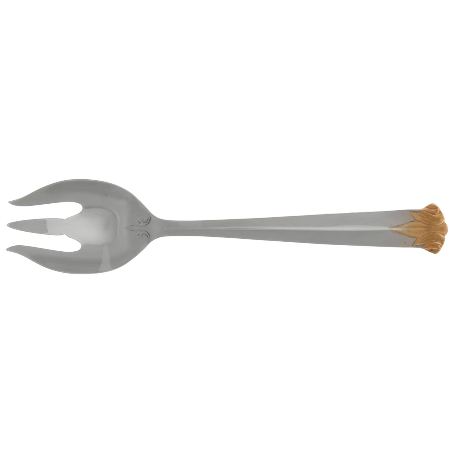 Fleur De Lys Gold (Stainless, Gold Acct) Solid Serving Fork by Christian Dior-1