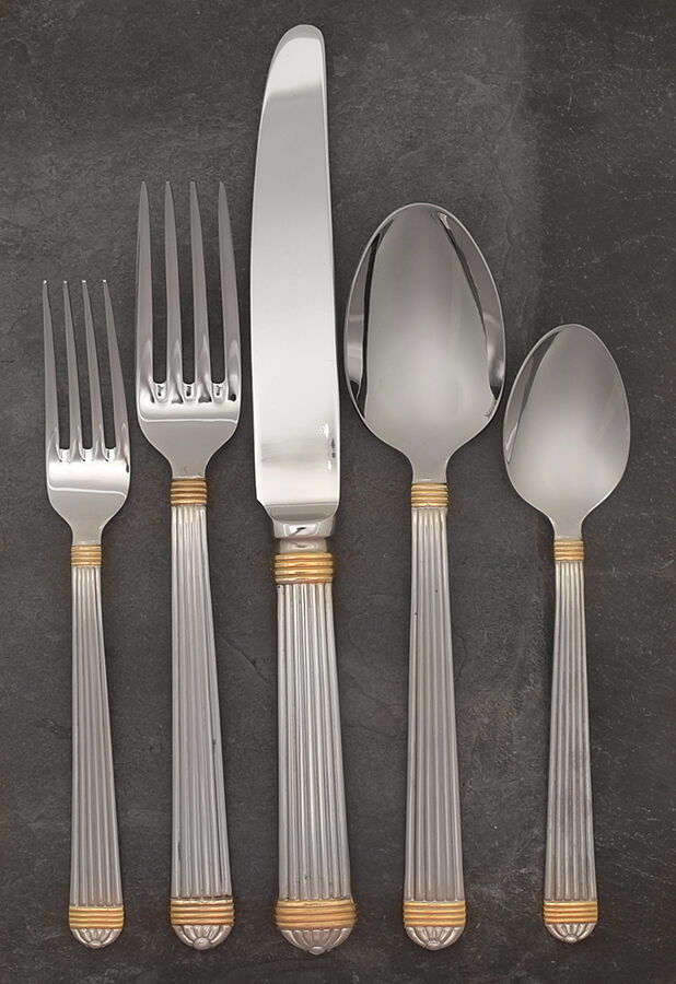 Gaudron (Stainless, Gold Accent) 5 Piece Place Setting by Christian Dior-1