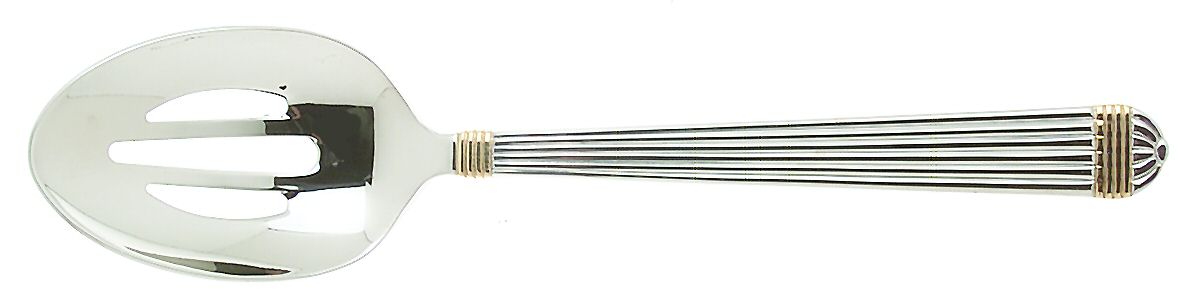 Gaudron (Stainless, Gold Accent) Pierced Tablespoon (Serving Spoon) by Christian Dior-1