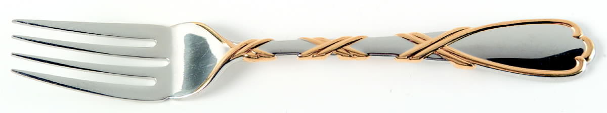 Tresse Gold (Stainless, GoldAcct) Individual Salad Fork by Christian Dior-1