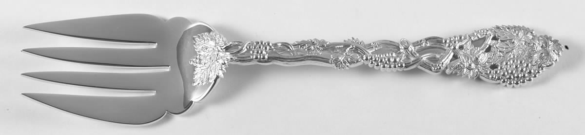 Chased & Pierced Vine (Sterling) Medium Solid Cold Meat Serving Fork by CJ Vander-1