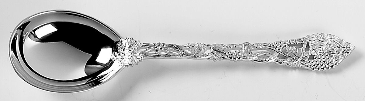Chased & Pierced Vine (Sterling) Round Bowl Soup Spoon (Gumbo) by CJ Vander-1