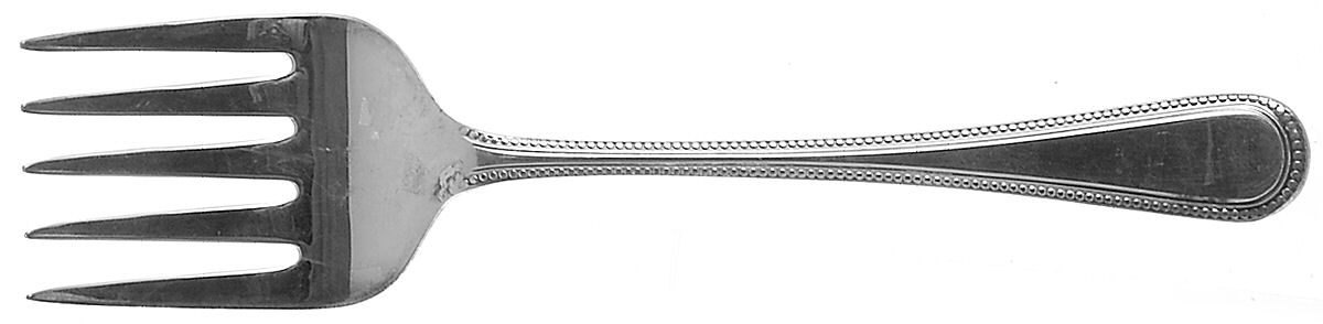Bead (Silverplate) Medium Solid Cold Meat Serving Fork by Cooper Ludlam-1