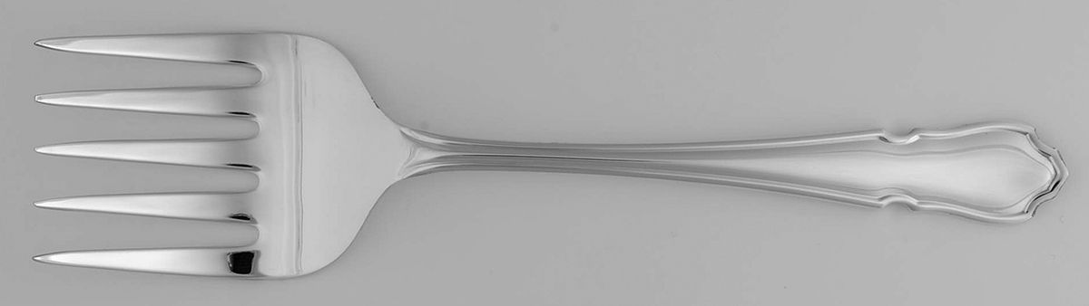 Dubarry (Silverplate) Medium Solid Cold Meat Serving Fork by Cooper Ludlam-1