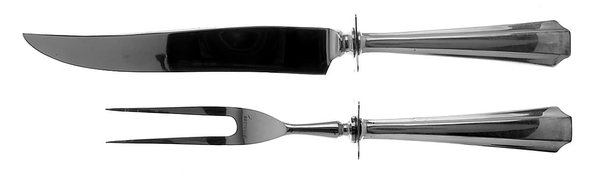 America (Sterling, 1931, No Monograms) Small Stainless Blade 2-Piece Steak Carving Set by Concord-1