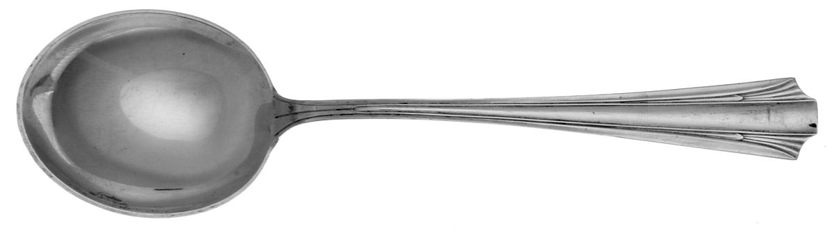 Queen Mary (Sterling, 1931, No Monograms) Round Bowl Soup Spoon (Cream Soup) by Concord-1