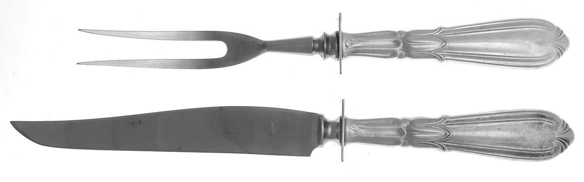Crusader (Sterling, 1937-1938, No Monograms) 2 Piece Small Carving Set W/ Sterling Guard by Concord-1