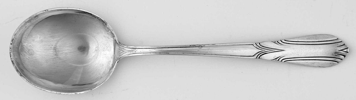 Crusader (Sterling, 1937-1938, No Monograms) Round Bowl Soup Spoon (Cream Soup) by Concord-1
