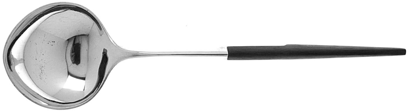 Dette (Sterling, Wood Handle) Solid Smooth Casserole Spoon by Cohr-1