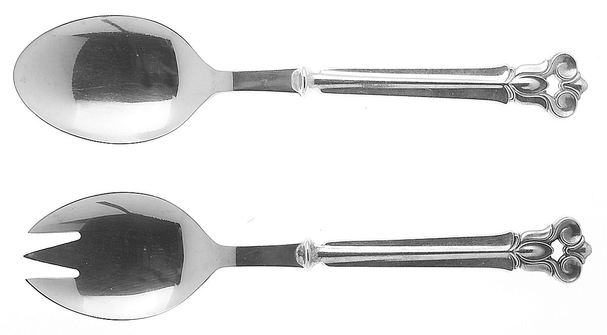 Monica (Sterling) 2 Pc Salad Set with Stainless Bowl by Cohr-1